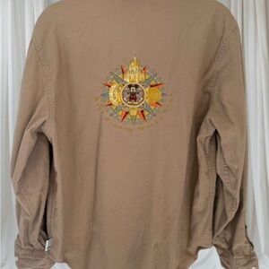 WALT DISNEY WORLD TOUR EMBROIDERED MICKEY MOUSE LONG SLEEVE COTTON SHIRT. UNISEX
